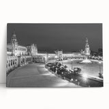 Black and white stretched canvas of Andalucian scenery, ideal for kitchen wall art or bedroom ambiance.
