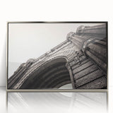 Large art print of Barcelona scenery in muted earth tones on a framed acrylic, ideal for modern art wall decor.