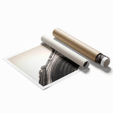 Extra large rolled print of Barcelona scenery with vibrant floral accents, ideal for classy bathroom wall art.