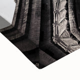 Black and white landscape art painting of Barcelona on stretched canvas, ideal for bedroom wall art.