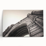 Large black and white stretched canvas of Barcelona scenery, ideal for kitchen wall art.