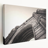 Large canvas print of a Barcelona cityscape in muted earth tones, ideal for kitchen wall art.