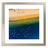 Extra large abstract art print depicting a textured scenery of the Canary Islands.