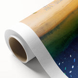 Art Deco poster of a vibrant Canary Islands scenery on rolled canvas, ideal for nursery wall art or dining room decor.