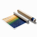 Extra large rolled print of a floral art scene in pastel shades, suitable as classy bathroom or large living room wall art.