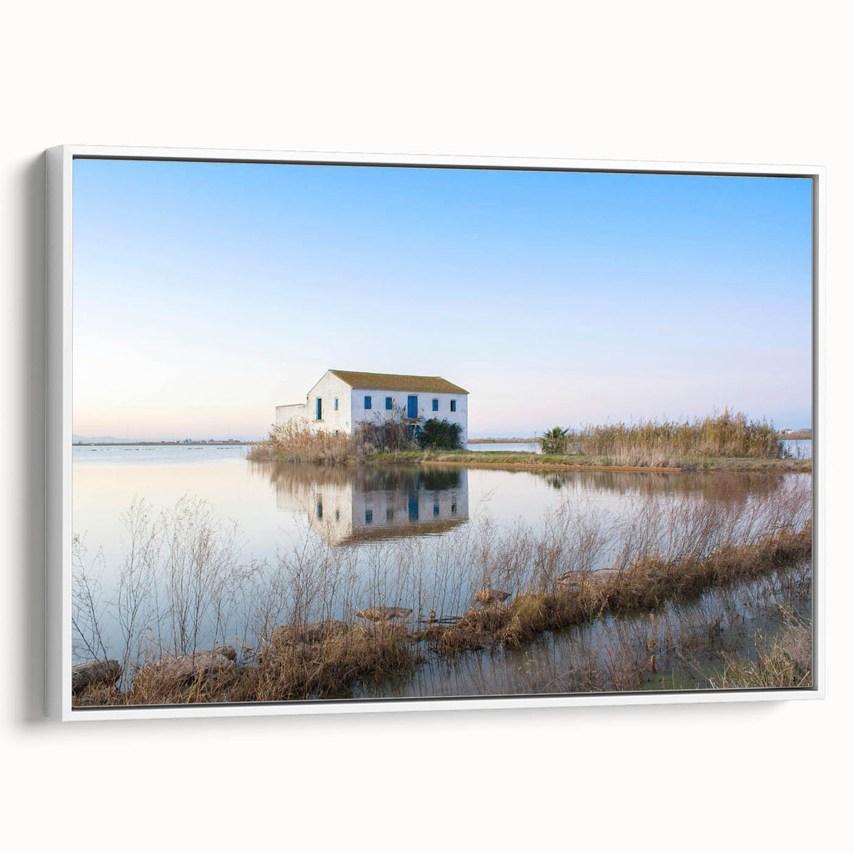 Vintage poster art of Valencia scenery on framed canvas, featuring vibrant colors, ideal for living room decor.