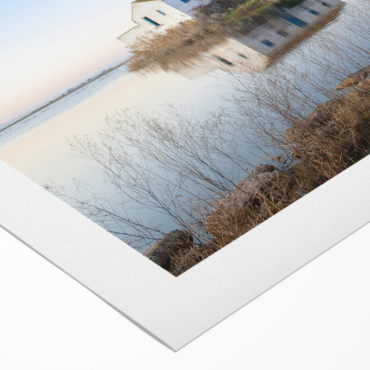 Art deco poster of Valencia scenery in subdued beige and brown tones on rolled canvas, suitable for dining room decor.