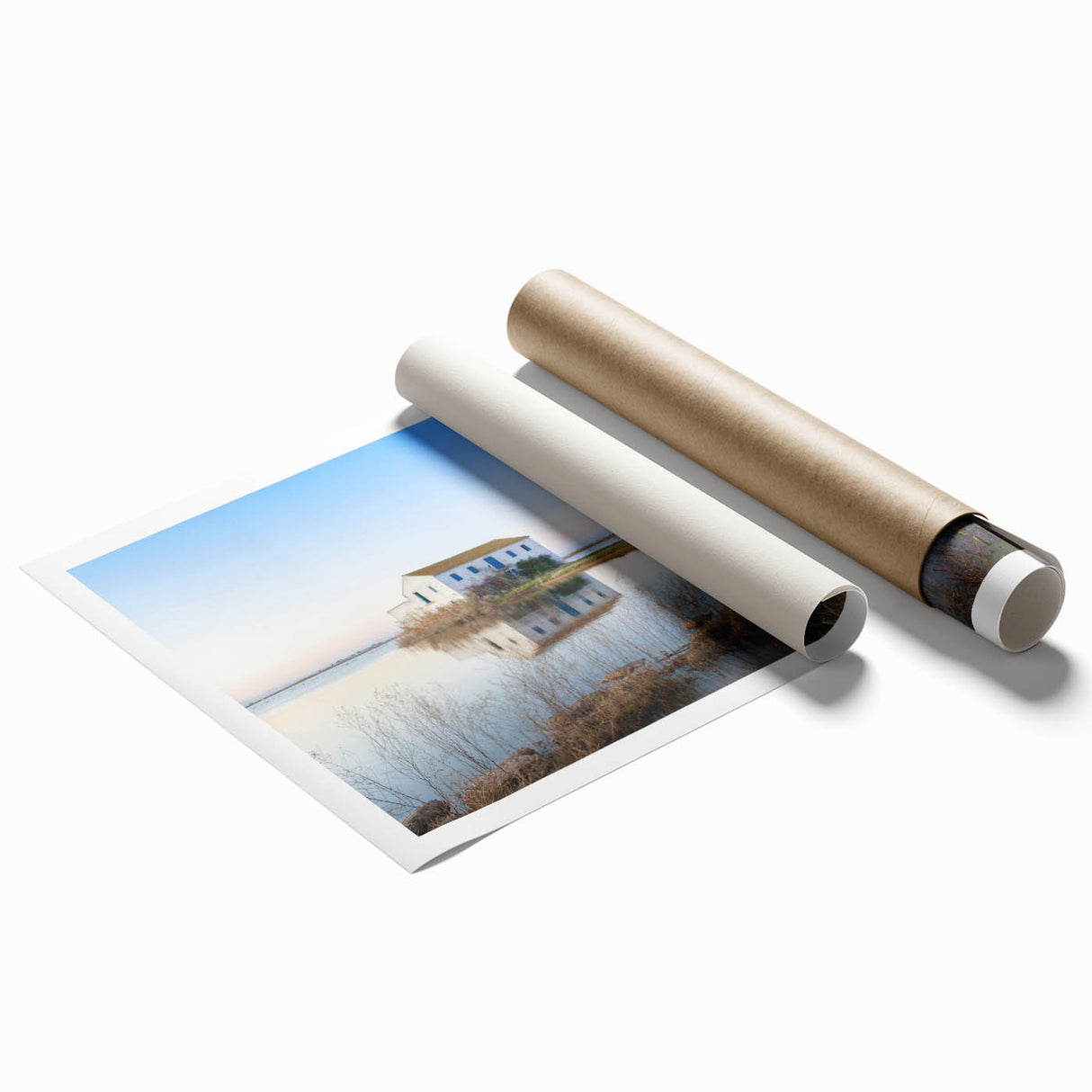 Extra large rolled print of Valencia scenery with vibrant floral elements.