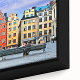 Extra large black wall art featuring a textured, colorful abstract design on a framed canvas, ideal for living room decor.