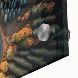 Acrylic print of a large abstract depiction of a Swiss landscape in muted earth tones, ideal for dining room art.