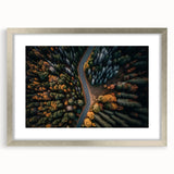 Textured art print of a European landscape in Switzerland, featuring muted earth tones on a framed silver mat.