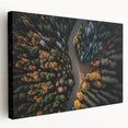 Large canvas print of a Swiss landscape in muted green and blue tones, ideal for kitchen wall art.