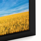 Black wall art featuring a textured European scenery in vibrant colors on a framed canvas, ideal for living room decor.