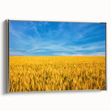 Landscape art painting of a scenic European view in vibrant colors on a framed canvas, ideal for living room decor.