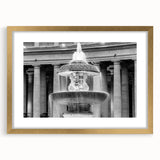 Extra large abstract art print of the Vatican in textured gold tones on a framed canvas, ideal for living room decor.