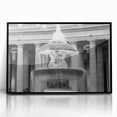 Large abstract wall art of the Vatican in muted gray and blue tones, framed in black acrylic.