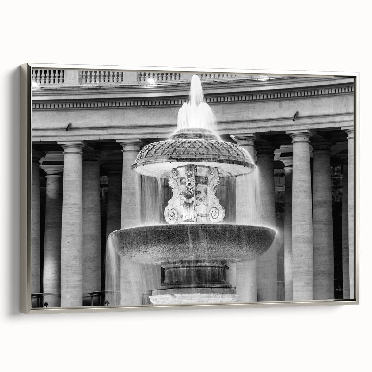 Landscape art painting of the Vatican, featuring muted earth tones on a framed canvas, ideal for living room decor.