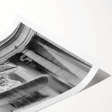 Extra large wall art featuring line art flowers on a rolled print, set in a muted color palette.