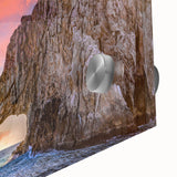 Large abstract wall art depicting Baja California scenery in mid-century modernist style on acrylic glass.