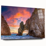 Large abstract wall art of Baja California scenery in muted earth tones on acrylic glass.