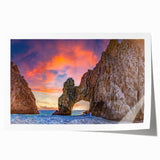 Extra large rolled print of Baja California scenery with vibrant floral elements, ideal for dining room wall art.