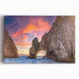 Black and white stretched canvas depicting the Baja California scenery, ideal for kitchen wall art.