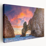 Large art depicting Baja California scenery in muted earth tones on stretched canvas, ideal for kitchen wall decor.