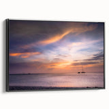 Black and white framed canvas of Cancun landscape, ideal for bedroom wall decor in a vintage poster art style.