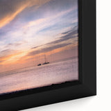 Extra large framed canvas of a textured, colorful Cancun scenery in black, ideal for living room decor.