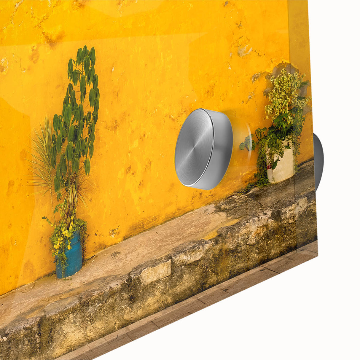 Large abstract wall art of Mexico City in muted earth tones on acrylic glass, suitable for dining room ambiance.