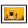 Abstract art print of Mexico City in vibrant colors on a textured, extra large canvas, framed in black.