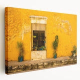 Large canvas print of Mexico City skyline in muted earth tones, suitable for kitchen wall art.