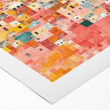 Art Deco poster of Guanajuato scenery in vibrant colors on rolled canvas, suitable for dining room wall art.