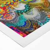 Art Deco poster featuring a colorful Oaxaca scenery on rolled canvas, suitable for dining room wall art.