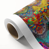 Art deco style poster of Oaxaca scenery in muted earth tones on rolled canvas.