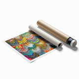 Extra large rolled print of Oaxaca, Mexico scenery with vibrant floral elements.