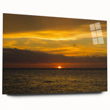 Large abstract wall art of Quintana Roo scenery in vibrant blue and green hues on acrylic glass.