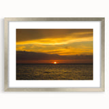 Textured art depicting an abstract Quintana Roo scenery in muted earth tones on a framed silver mat.