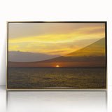 Framed acrylic print of Quintana Roo scenery in gold tones, ideal for modern art wall decor.