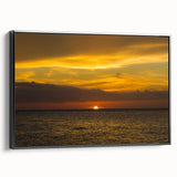 Black and white landscape art painting of Quintana Roo on framed canvas.