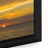 Extra large framed canvas depicting a textured scenery of Quintana Roo, Mexico, in black with vibrant colorful accents.