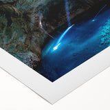 Art deco poster featuring a vibrant scene of Yucatán, Mexico, on rolled canvas, suitable for dining room wall art.