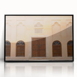 Large abstract wall art of Dubai skyline in muted black and gray tones on framed acrylic, suitable for modern decor.