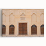 Black and white stretched canvas of Dubai skyline featuring prominent skyscrapers, ideal for kitchen wall art.