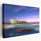 Large canvas depicting a Middle Eastern landscape in earthy tones, ideal for kitchen wall art.