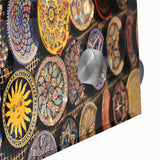 Large abstract depiction of Jerusalem in muted earth tones on acrylic glass, ideal for dining room art.