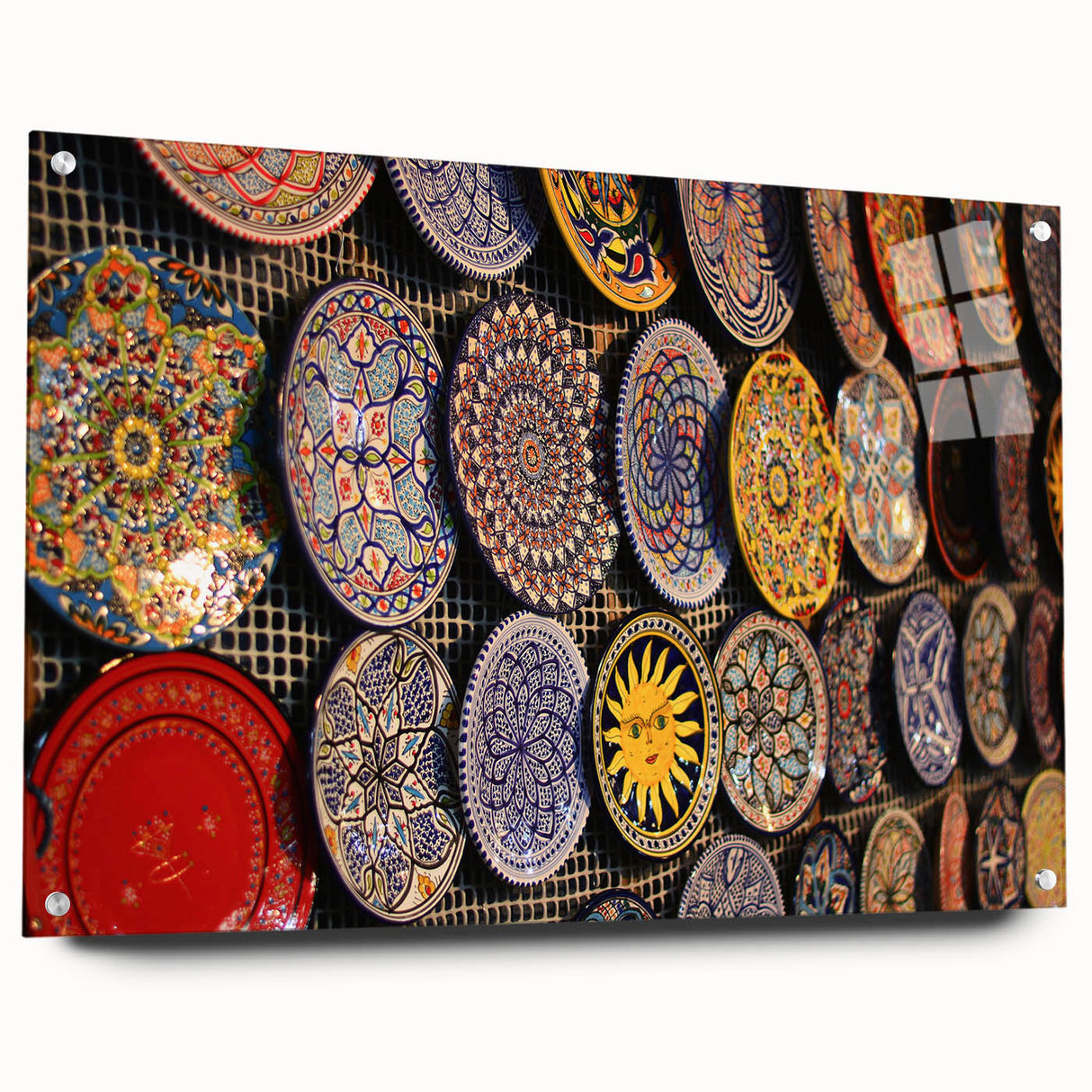 Acrylic print of Jerusalem scenery in muted earth tones, ideal for dining room ambiance.