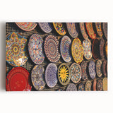 Black and white stretched canvas of Jerusalem skyline, ideal for kitchen wall art.