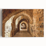 Black and white stretched canvas featuring a panoramic view of a Middle Eastern cityscape, ideal for kitchen wall art.