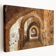 Large canvas depicting a Middle Eastern scenery in muted earth tones, ideal for kitchen wall art.
